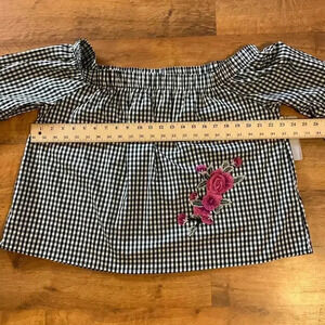 Iris Cotton Rose Embroidery Off Shoulder Womens Top Blouse Size 2XL NEW WITH TAG